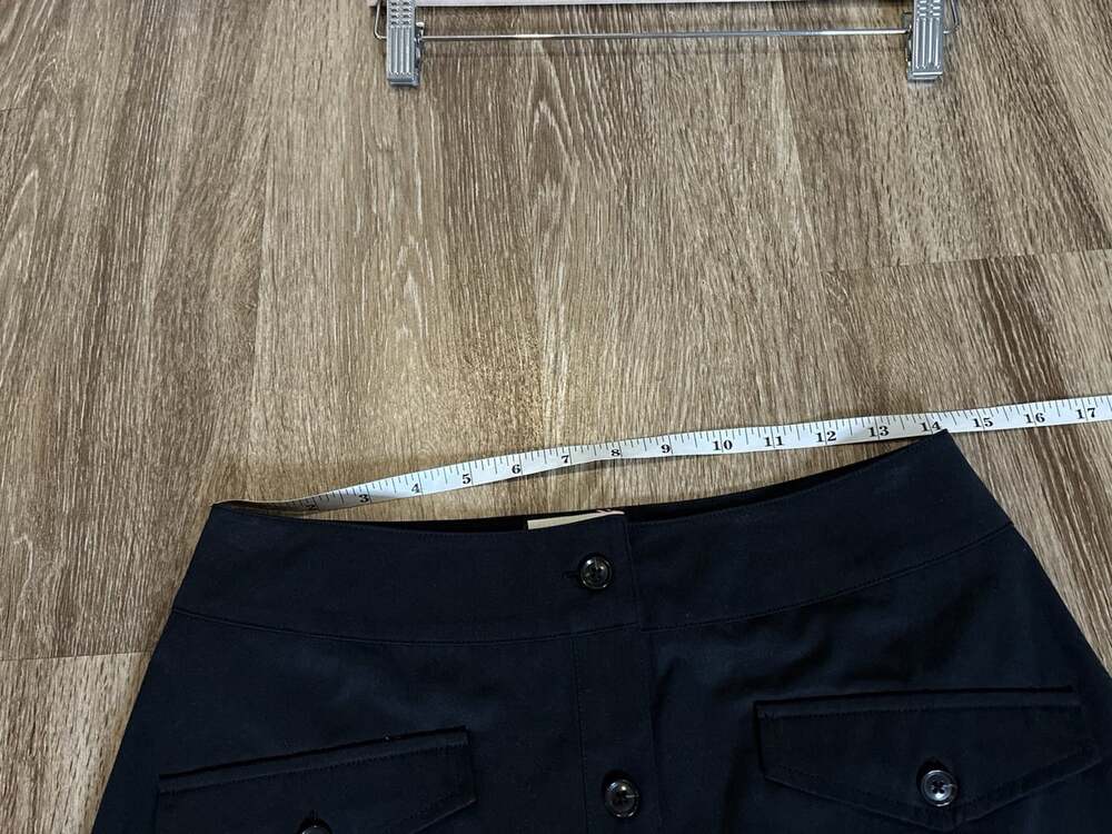 Tuckernuck Kenya A-Line Cotton Midi Skirt in Black Size 6 Pockets Buttons - Picture 6 of 7